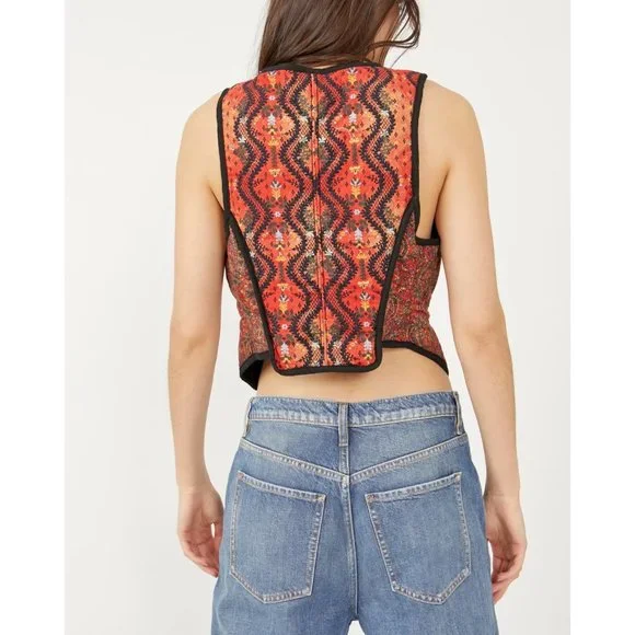 FREE PEOPLE Gemini Vest / Rust Combo - Picture 9 of 12